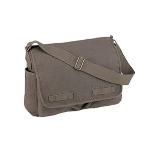 OLIVE CLASSIC MESSENGER BAG Heavyweight Canvas School Laptop