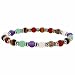 Genuine Tiger Eye, Aventurine, Amethyst, Rose Quartz, Smokey Quartz, and Carnelian Stone Silver Bali Bead Beaded Stretch Bracelet