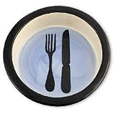 Melia Knife  Fork Design Ceramic Dog Bowl-SMALL
