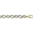 14K Two-Tone Gold Fancy Link Bracelet - 7.5 inches