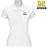 NCAA Michigan Wolverines Ladies White Remarkable Short Sleeve Polo