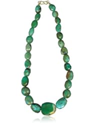 Turquoise Single Strand Bead Necklace in 18K Yellow Gold