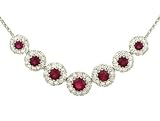 Ruby(1.30) and Diamond(1.10) Circle Pendant on Chain