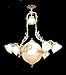 55 634 12 Light Solid Bronze 19th Century Chandelier With Original Holophane Domes And Matching Shades