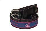 The Mark Adult Canvas Material MLB Cleveland Indians Belt w/Buckle Closure - (Different Sizes), 36