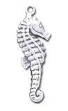 Solid Sterling Silver Seahorse Nautical Charm Approximately 1 1/16' Tall