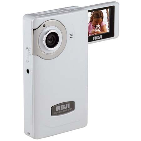 RCA EZ201 Small Wonder 60 Minute Point-and-Shoot Camcorder (White)