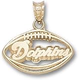 Miami Dolphins Pierced Football 14K Charm/Pendant