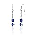 Peora Created Sapphire Pendant Earrings Necklace Sterling Silver Double Oval Shape