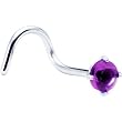 Amethyst Cubic Zirconia Nose Screw
