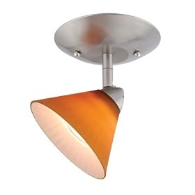 Milano - Semi Flush Mount Ceiling Spot Light - Brushed Nickel - Amber Glass - B2435 by Vaxcel USA Lighting