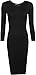 WearAll Women's Bodycon Stretch Plain Long Sleeve Round Neck Midi Dress