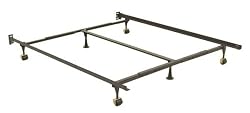 Adjustable Queen/California King/Eastern King Metal Bed Frame w /Rug Rollers By Fashion Bed Group