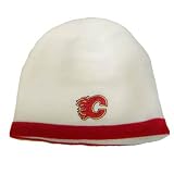 NHL BEANIE KNIT HAT TOQUE CAP CALGARY FLAMES LNH WHITE