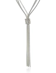 Anne Klein "Metal Lining" Crystal Rondells Y-Shaped Necklace , 20"
