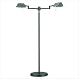 Lite Source LS-964BLK Pharma Ii II Twin Arm Halogen Floor Lamp in