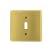 Leviton 81040 2-Gang 1-Toggle Centered Device Switch Wallplate, Standard Size, Device Mount, Brass