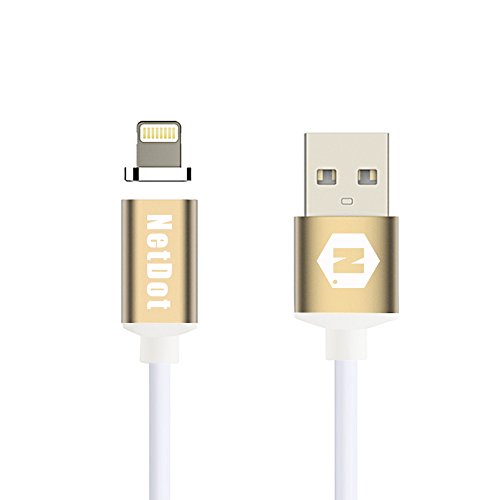 Netdot Magnetic Charger Cable Adapter for Iphone 6s, Iphone 6s Plus, Iphone 6, Iphone 6 Plus, Iphone 5, Iphone 5c, Iphone 5s (Gold)
