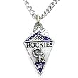 Colorado Rockies Chain Necklace & Enameled Pewter Pendant - MLB Baseball Fan Shop Sports Team Merchandise