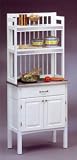 Kitchen & Housewares : White Baker's Rack with Stainless Steel Top