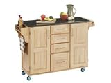 Home Styles Create-a-Cart Natural Cabinet with Black Granite Top 52.5x18x36-in.