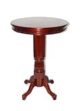Pedestal Pub Table with Sunburst Veneer Top in English Tudor Finish