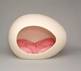 pEi Pod 74192 Pet House creme-wei&szlig;, Kissen gelb / wei&szlig;e Punkte