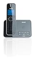 Philips ID5551B/05 Digital Cordless Phone with Answering Machine - Single Handset - Black