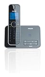 Philips ID5551B/05 Digital Cordless Phone with Answering Machine - Single Handset - Black