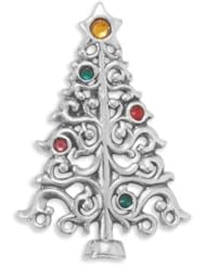 Christmas Tree with Colorful Crystals Pin/Pendant
