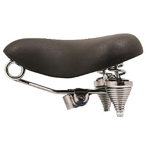 Summit Classic Cruiser Bicycle Saddle with Coil Springs - Black - #358-590