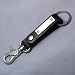 Leather Key Chain with Matte Steel Plaque