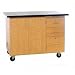 Diversified Woodcrafts 4342KF-RS Solid Oak Wood Extra Large Mobile Demonstration Center with Rod Sockets, ChemGuard Top, 54" Width x 36" Height x 30" Depth