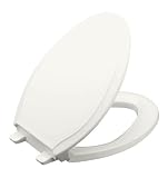 KOHLER K-4734-0 Rutledge Quiet-Close Elongated Toilet Seat with Quick-Release Functionality, White