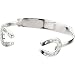Heart U Back Sterling Silver Diamond Horseshoe Bangle Bracelet