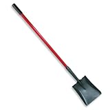 Square Point Shovel - Fiberglass Long Handled Dirt, Garden and Landscaping Shovel