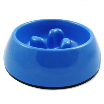 Slow-Eating Anti-Gulping Food Bowl (for Dogs & Cats) - Blue, Jumbo