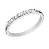 1/10 CT Diamond Wedding Band 14K White Gold (I1-I2 Clarity) In Size 7 (Available In Sizes 5 - 10)