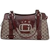 Gigi Chantal Brown Jacquard Croco Purse