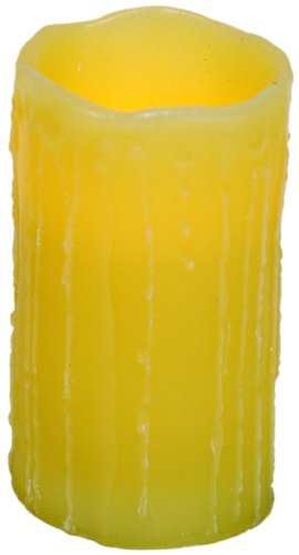 Gerson Everlasting Glow Flameless Wax Candle with Drip Effect, Ivory, 6" x 3"