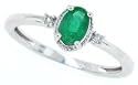 0.46ct Oval Emerald and Diamond Ring in 10Kt White Gold