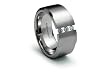 Stainless Steel Tension Ring Satin High Polish with 3 CZ