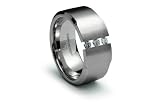 Stainless Steel Tension Ring Satin High Polish with 3 CZ