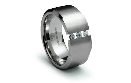 Childrens Toyshop  Jewelry : Stainless Steel Tension Ring Satin High Polish with 3 CZ