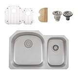 Ticor Undermount 16 Gauge Stainless Steel Double Bowl Kitchen Sink