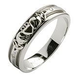 Ladies Gold Diamond Set Celtic and Claddagh Wedding Band - White Gold