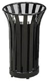 Howard Americana 24 gallon 1' 'x3/8' ' Steel Slats Open Top Black Waste Receptacle MI24BK