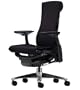 Embody Chair by Herman Miller - Home Office Desk Task Chair with Adjustable Arms - Aluminum Base - Graphite Frame - Upgraded Carbon Balance Fabric