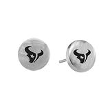 NFL Houston Texans Stainless Steel Sports Team Button Earrings