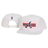 MLB Teams Retro White Flat Bill Snap Back Adjustable Baseball Hat- Atlanta Braves